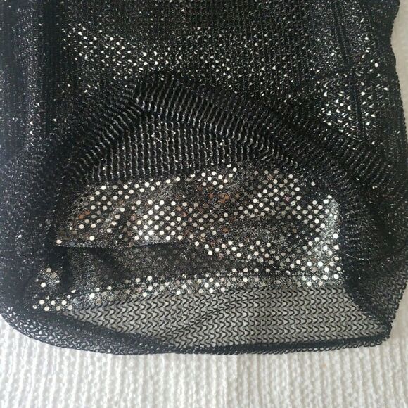 Studio Y Black Sequin Tank Top Y2K Fairy Grunge Whimsigoth Emo Punk Women Size L - Picture 9 of 11